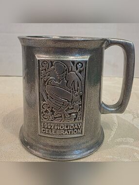 Pewter Miniature Tankard '1997 Holiday Celebration' Embossed Medieval Jester
